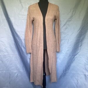 Sincerely Jules XS Brown Long Sleeve Knit Extra Long Cardigan Duster Sweater